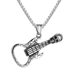 🎁🎵MUSIC LOVER GUITAR SILVER COLOR NECKLACE - GIFT FOR LOVED ONES, N90201P102